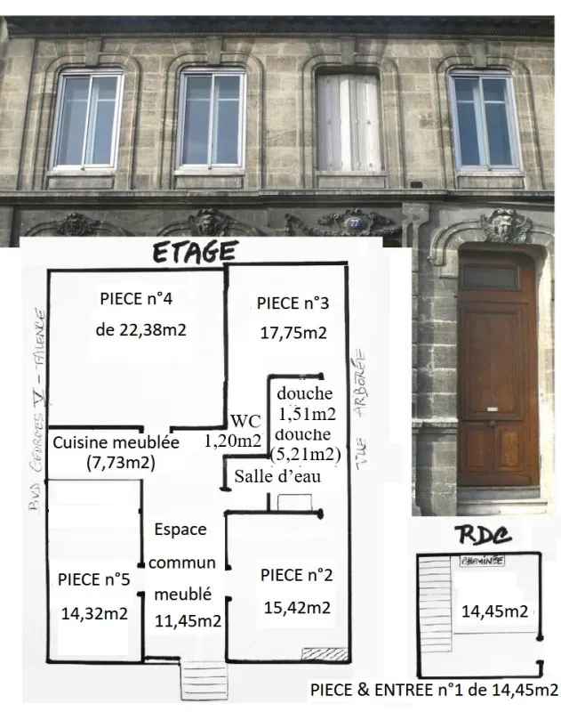 Colocation solidaire (5) Meublée Equipée Bordeaux Barrière de Pessac